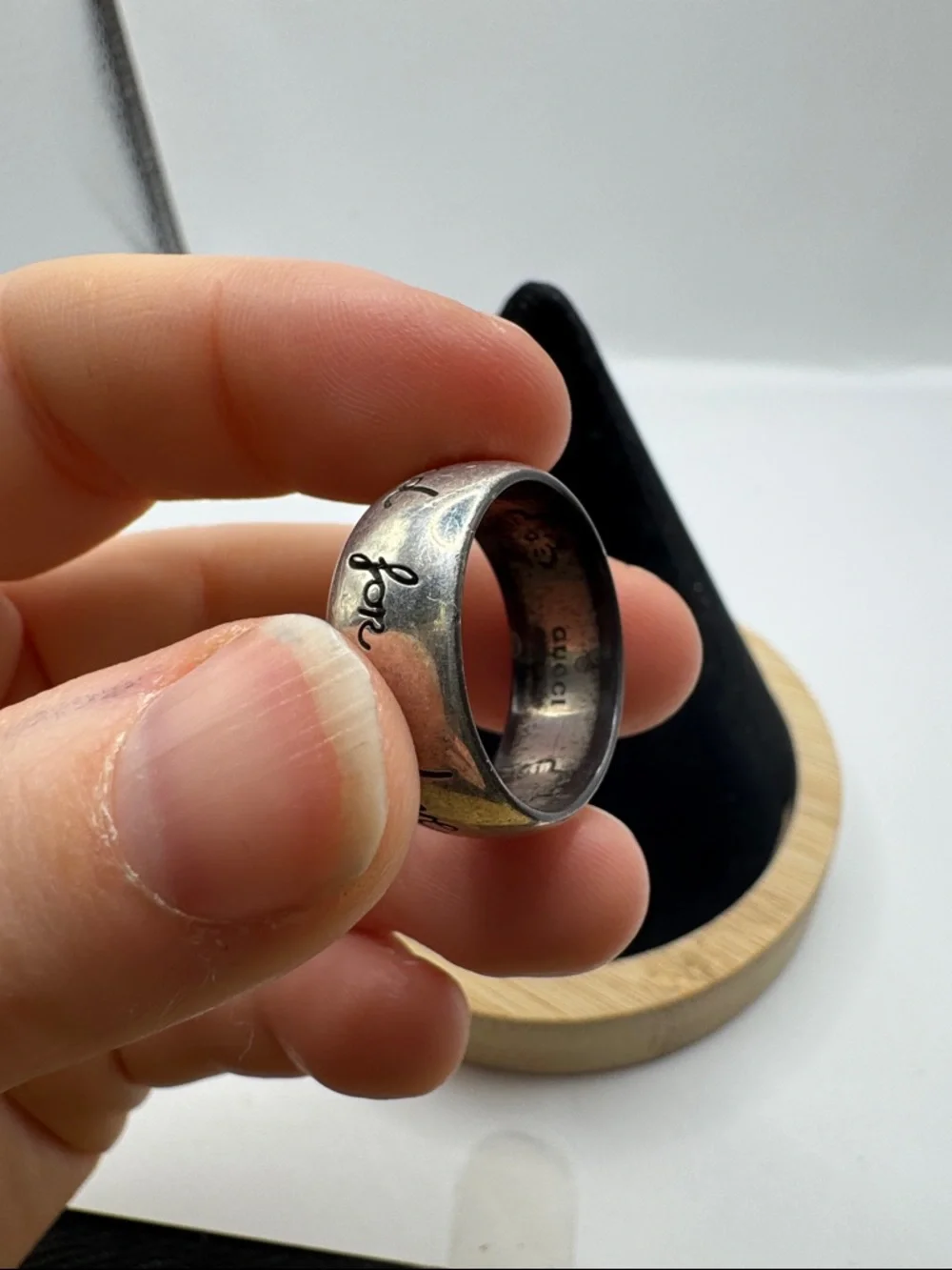 Blind for Love wide band Gucci Sterling Silver Ring